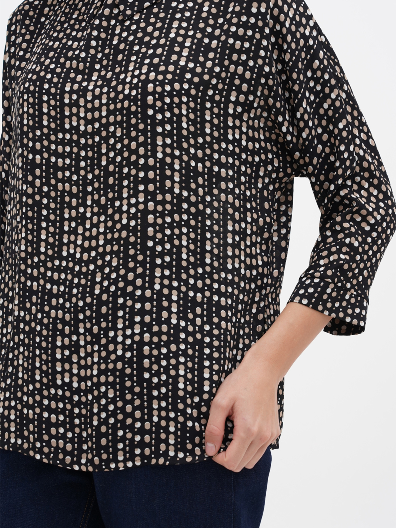 Блуза Sassofono модель A271-SF-1450_черно_бежевый Фото
