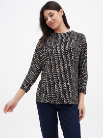 Блуза Sassofono модель A271-SF-1450_черно_бежевый Фото