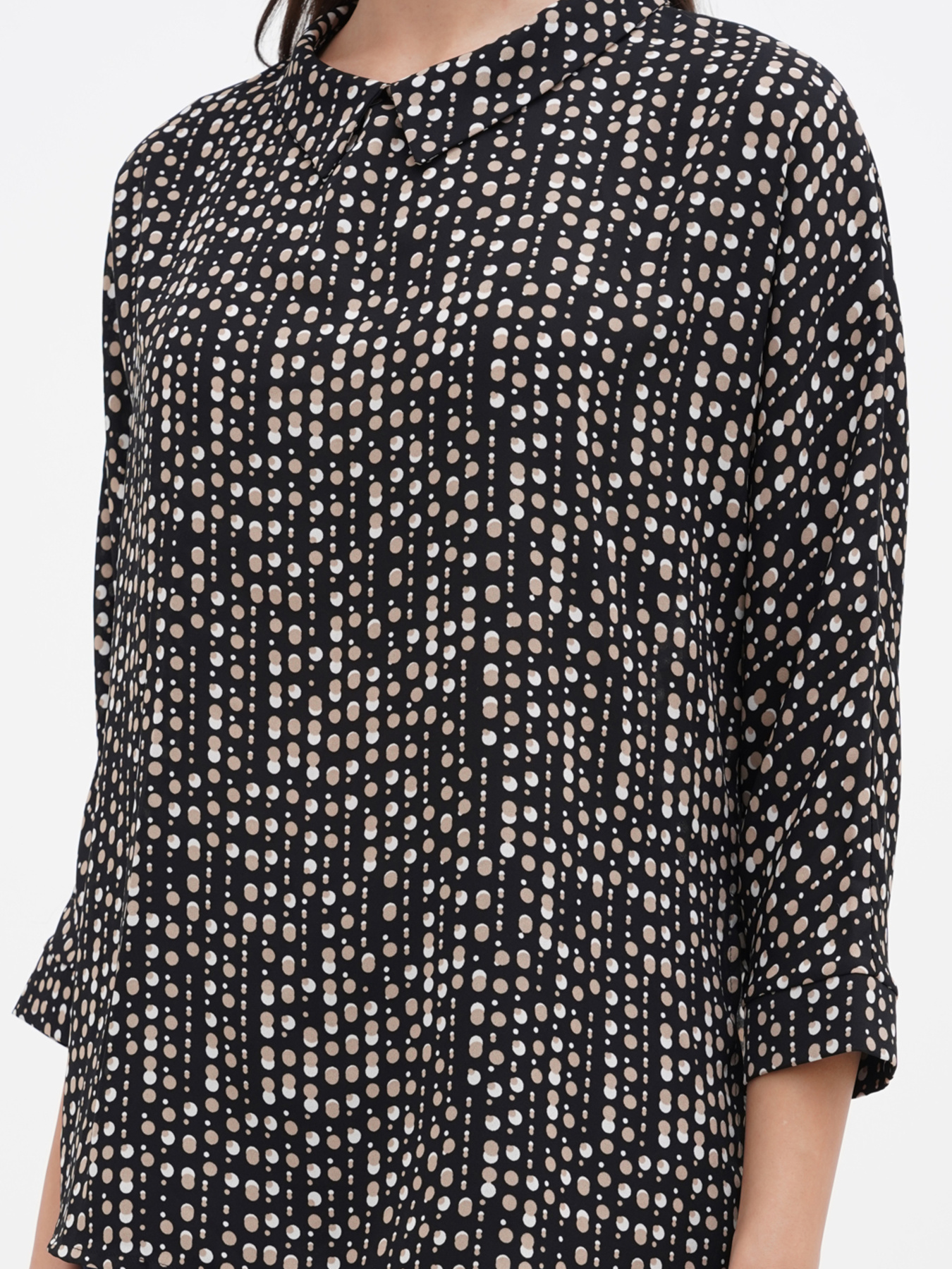 Блуза Sassofono модель A271-SF-1450_черно_бежевый Фото