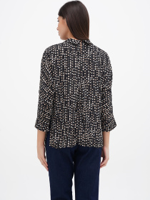 Блуза Sassofono модель A271-SF-1450_черно_бежевый Фото
