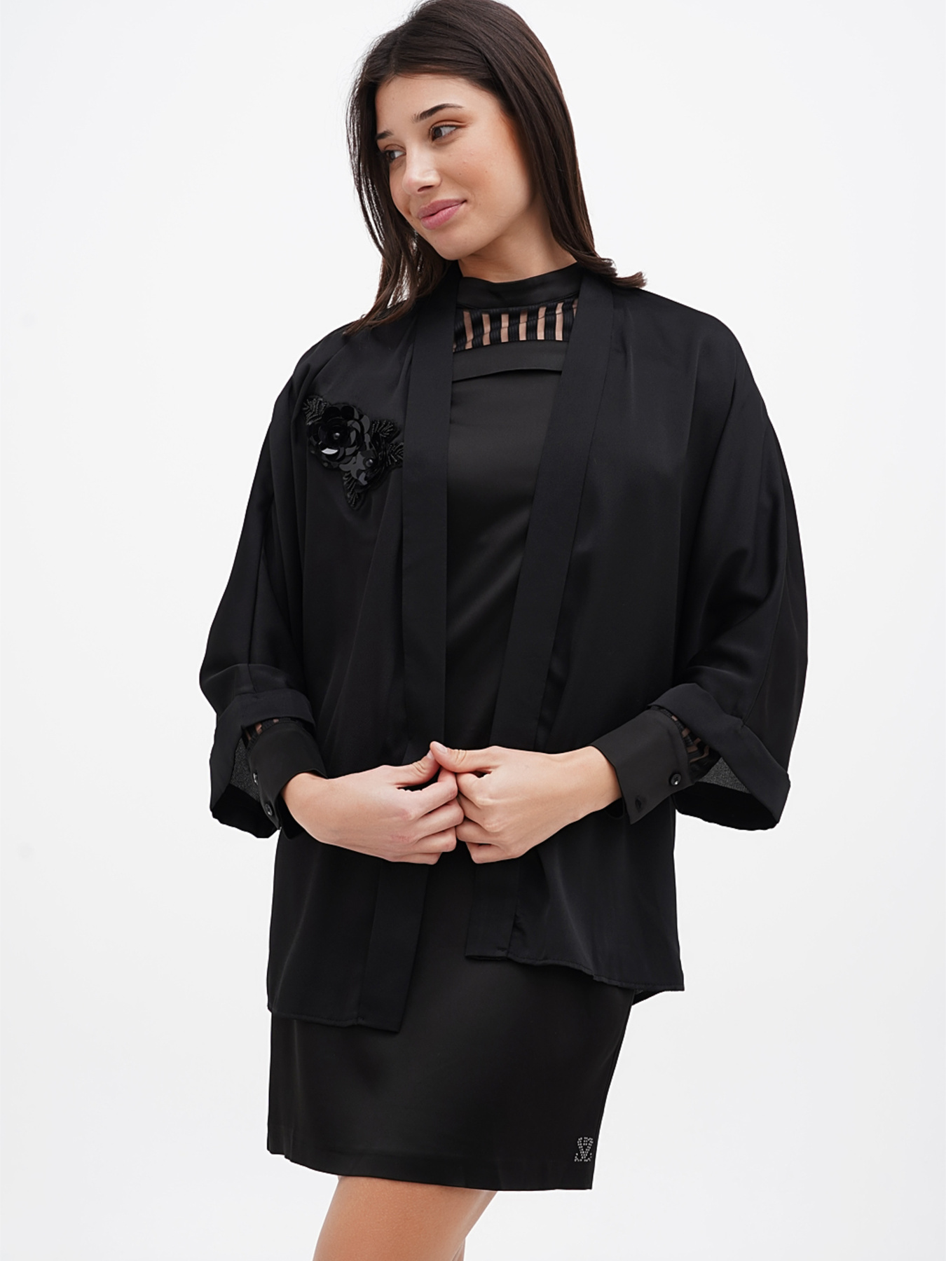 Кимоно Sassofono модель A271-SC-1555_черный Кимоно Sassofono модель A271-SC-1555_черный Фото