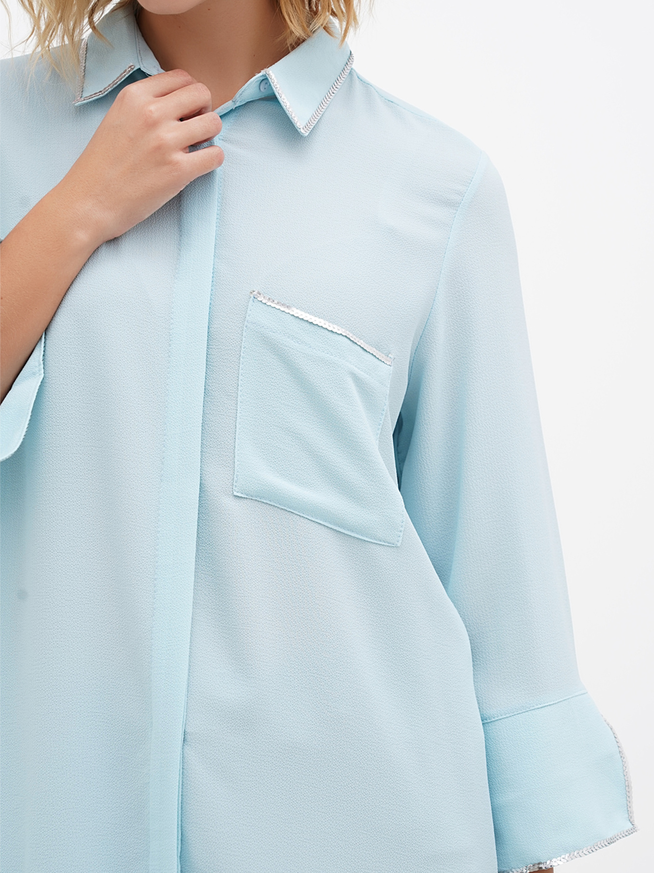 Блуза Sassofono модель A271-SC-1571_голубой Фото