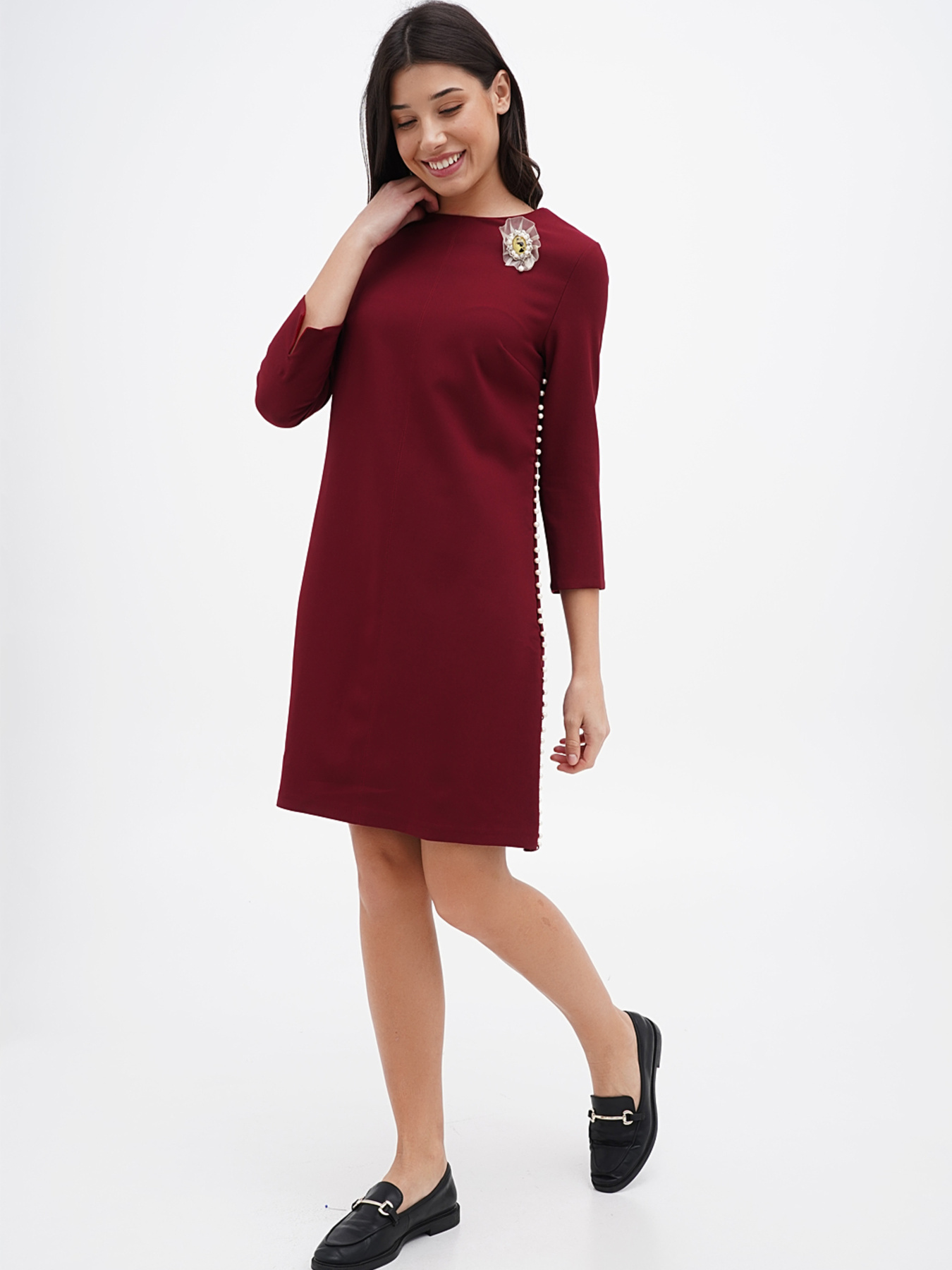 Платье мини Sassofono модель A271-SC-1941_бордовый Фото