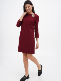Платье мини Sassofono модель A271-SC-1941_бордовый Фото