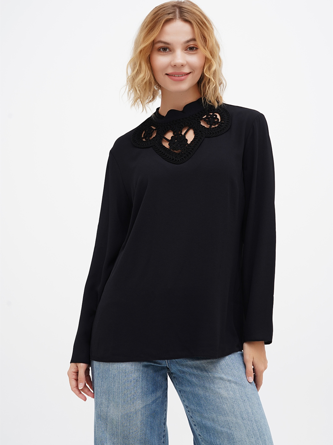 Блуза Sassofono модель A271-SC-1527_черный Фото