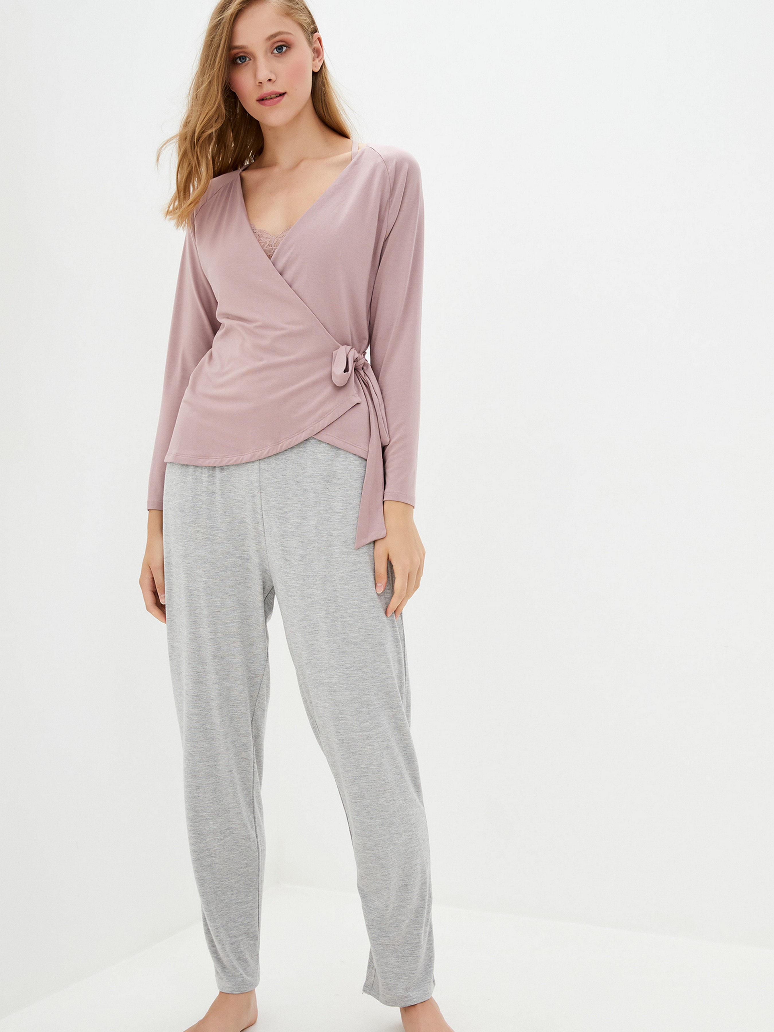 Жіночий Домашній костюм PRETTY POLLY Casual Comfort (LPAWP7-P8-P9) колір рожевий/сірий, матеріал віскоза