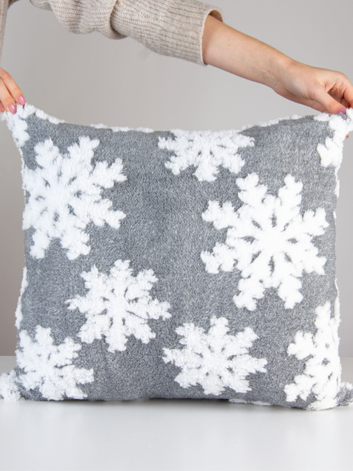 Новогодняя декоративная подушка серая MBM MY HOME модель DH-NY-68 GRAY Фото