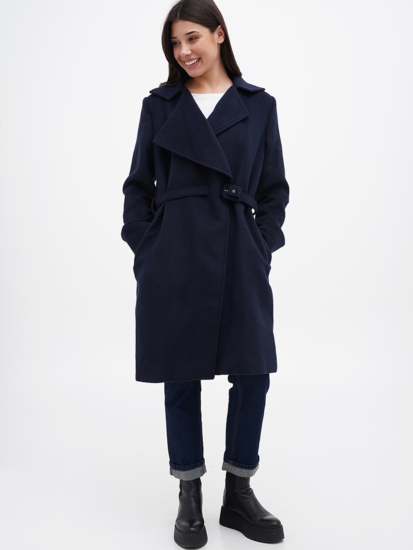 Пальто Sassofono модель A271-SC-2945_темно_синий Фото