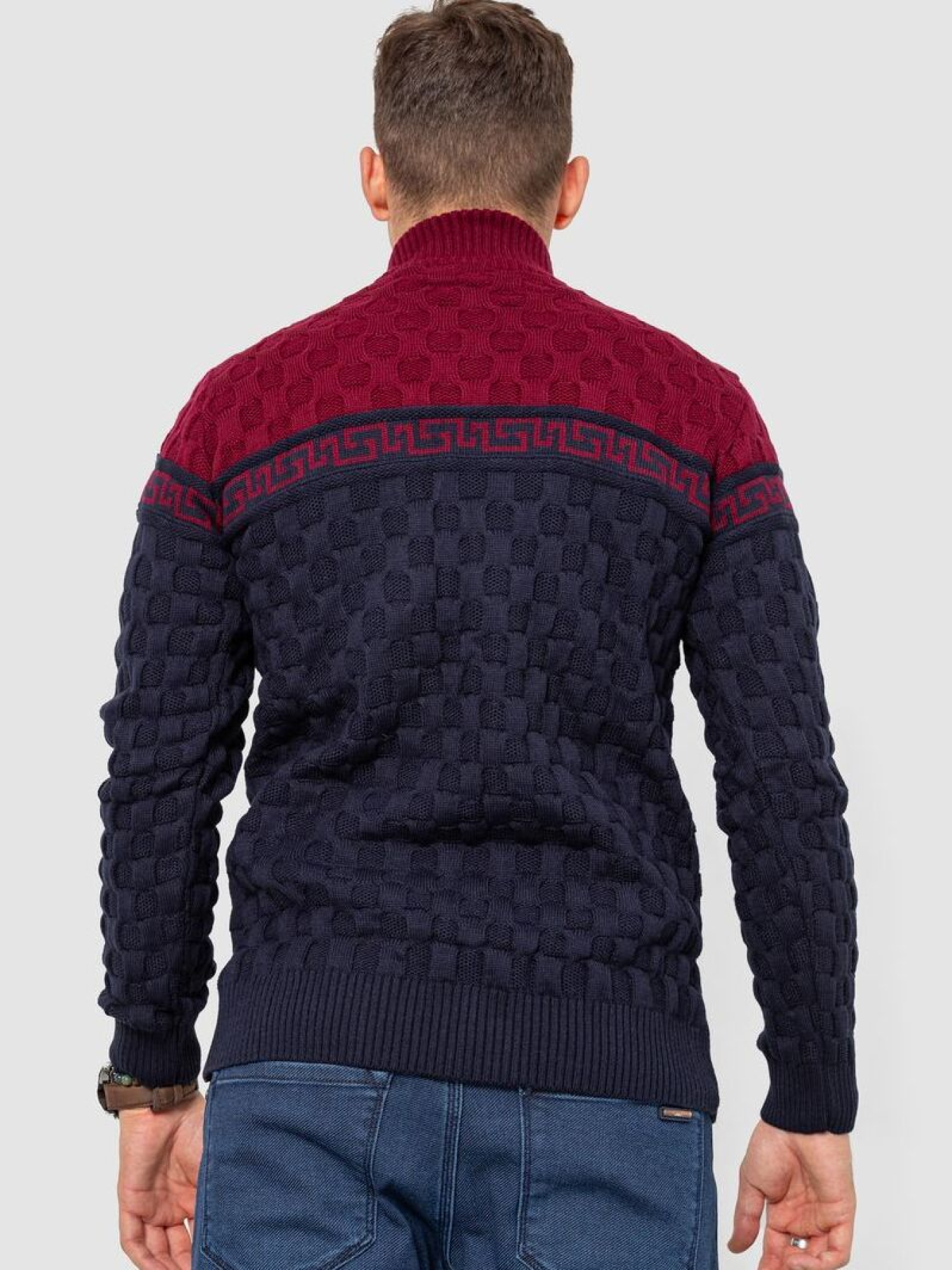 Свитер мужской с воротником стойкой на молнии 247R1930 модель У-1130607::010001950 Фото