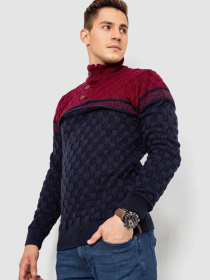 Свитер мужской с воротником стойкой на молнии 247R1930 модель У-1130607::010001950 Фото