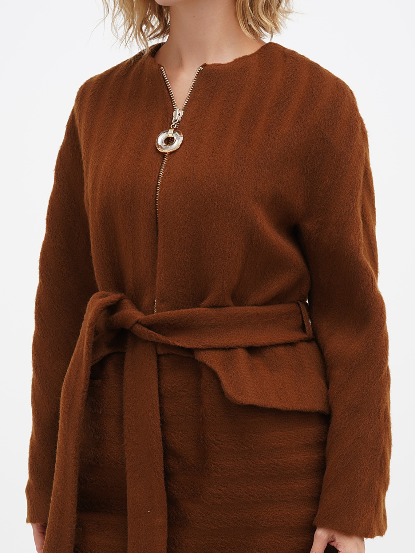 Пальто Sassofono модель A271-SF-1420_коричневый Фото