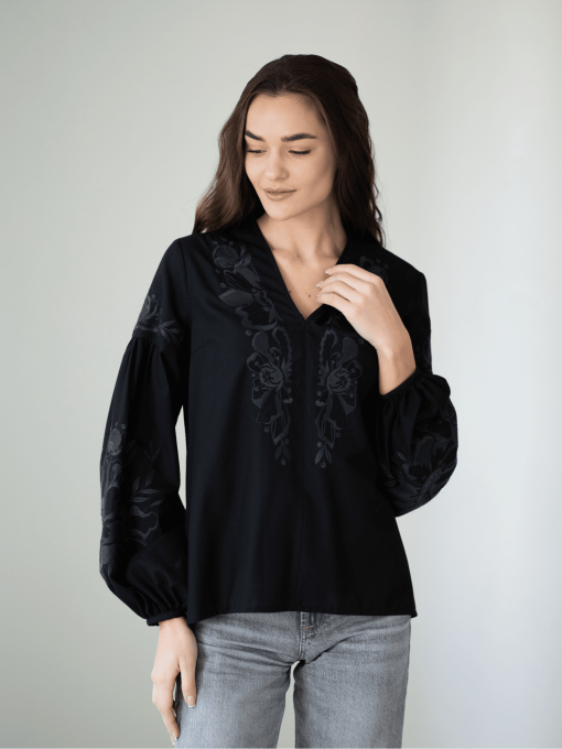 Вишита сорочка Едельвіка Модель 33-23-00black Фото