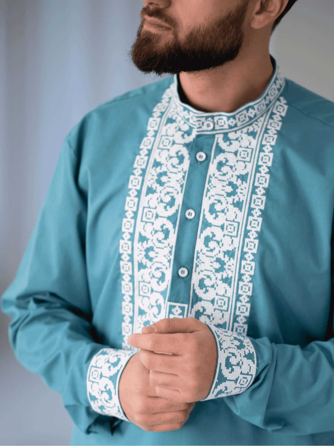 Вышитая рубашка Едельвіка модель 905-18-00aqua Фото