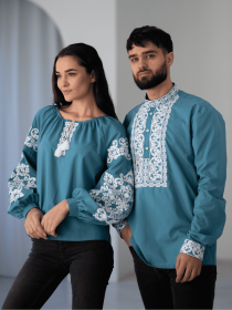 Вышитая рубашка Едельвіка модель 905-18-00aqua Фото