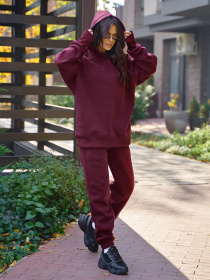 Костюм ISSA Plus модель 14274_темно_бордовый Фото