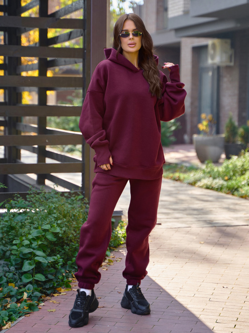 Костюм ISSA Plus модель 14274_темно_бордовый Фото