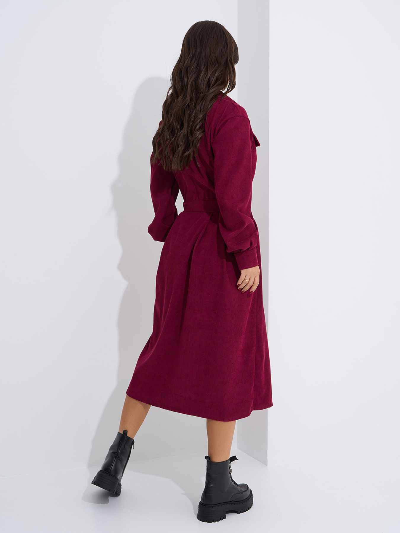 Платье миди ISSA Plus модель SA-561_бордовый Фото