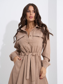 Платье миди ISSA Plus модель SA-561_бежевый Фото