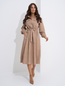 Платье миди ISSA Plus модель SA-561_бежевый Фото