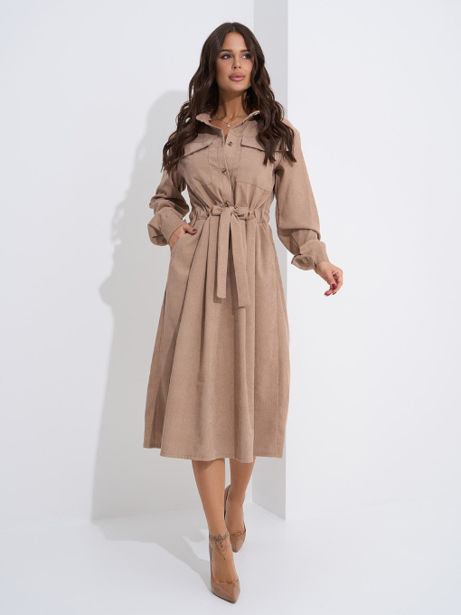 Платье миди ISSA Plus модель SA-561_бежевый Фото