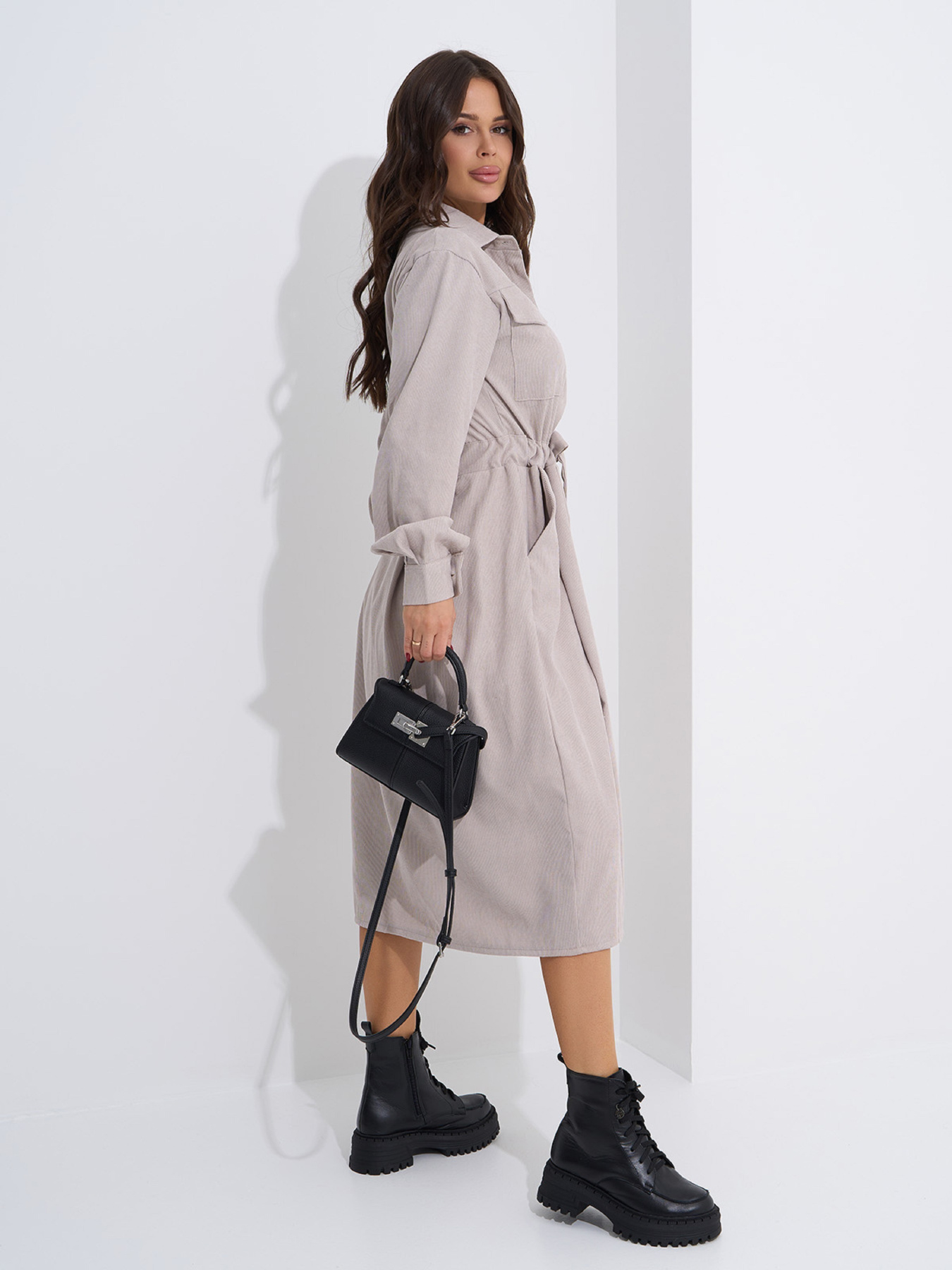 Платье миди ISSA Plus модель SA-561_серый Платье миди ISSA Plus модель SA-561_серый Фото