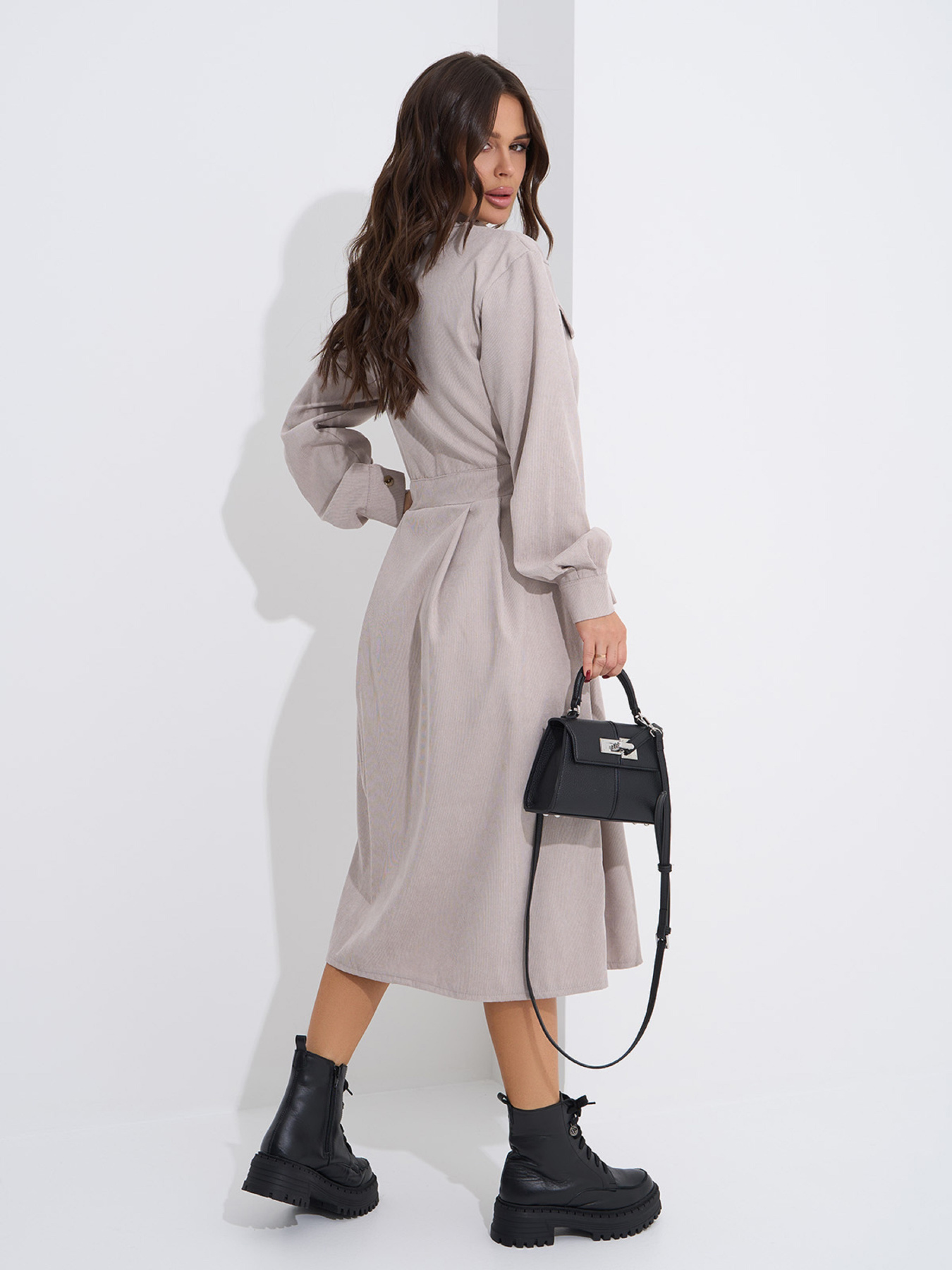 Платье миди ISSA Plus модель SA-561_серый Платье миди ISSA Plus модель SA-561_серый Фото