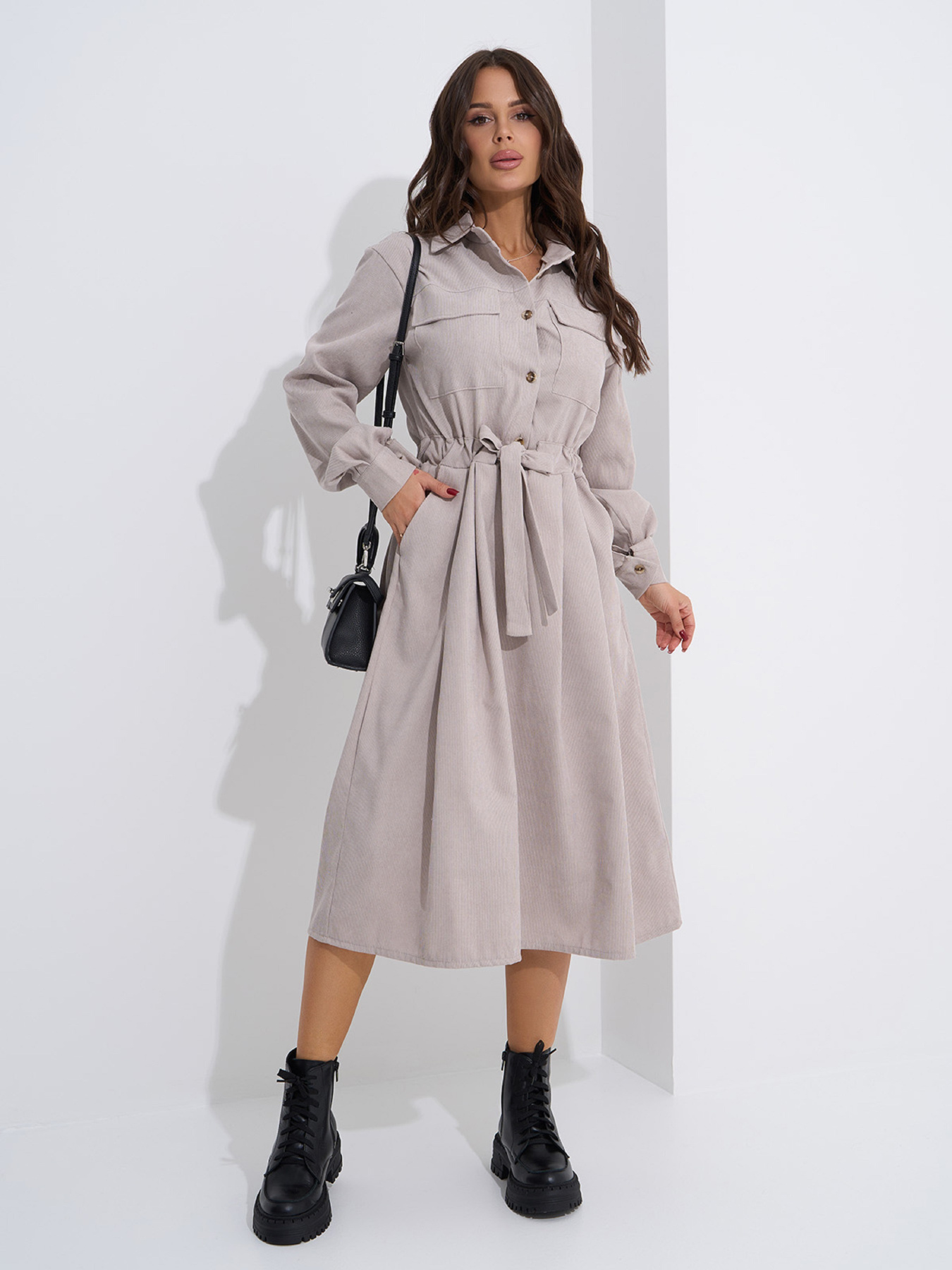 Платье миди ISSA Plus модель SA-561_серый Платье миди ISSA Plus модель SA-561_серый Фото