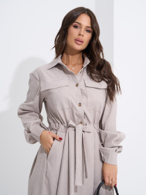 Платье миди ISSA Plus модель SA-561_серый Платье миди ISSA Plus модель SA-561_серый Фото