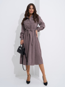 Платье миди ISSA Plus модель SA-561_темно_сиреневый Фото