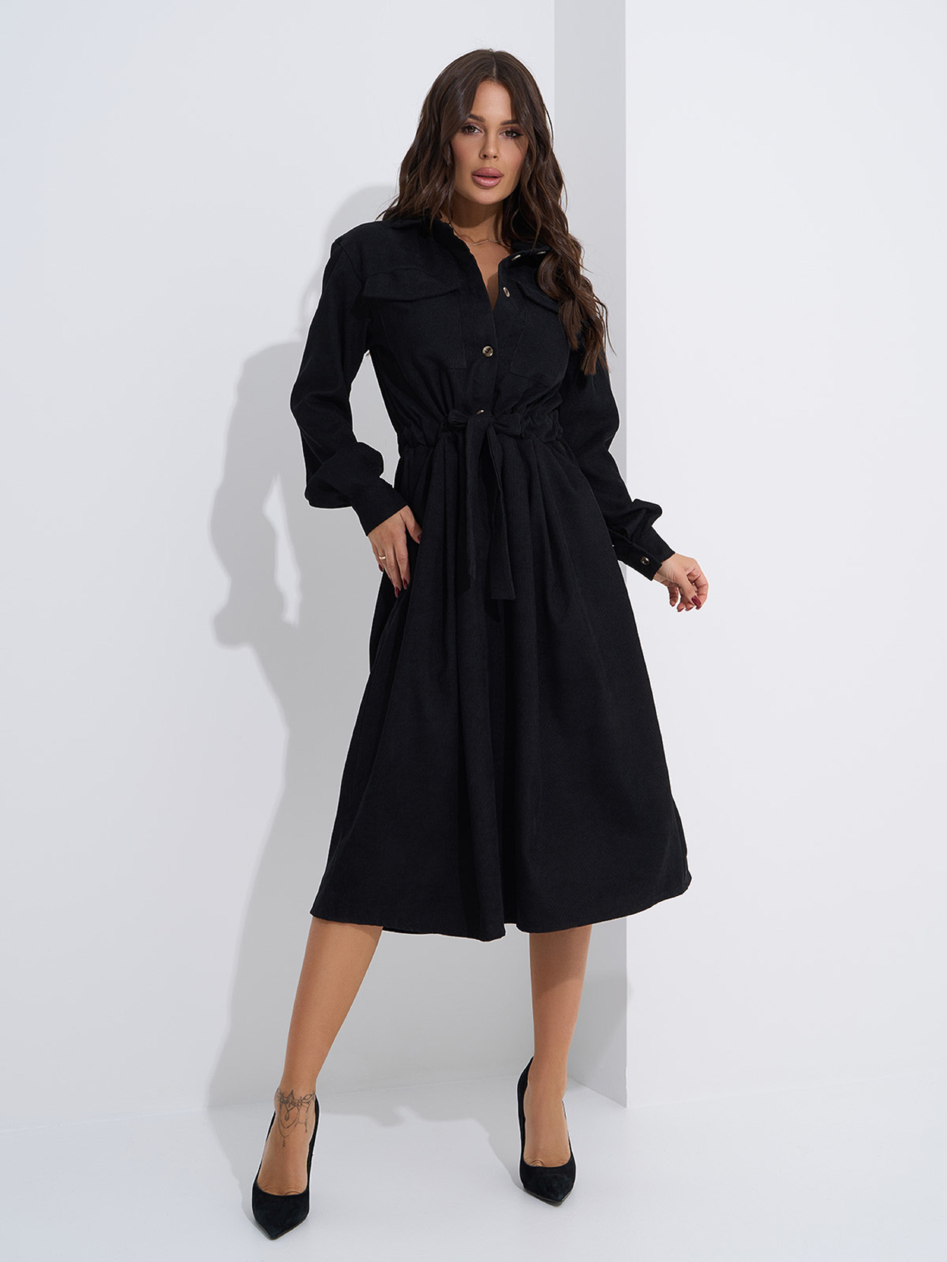 Платье миди ISSA Plus модель SA-561_черный Фото