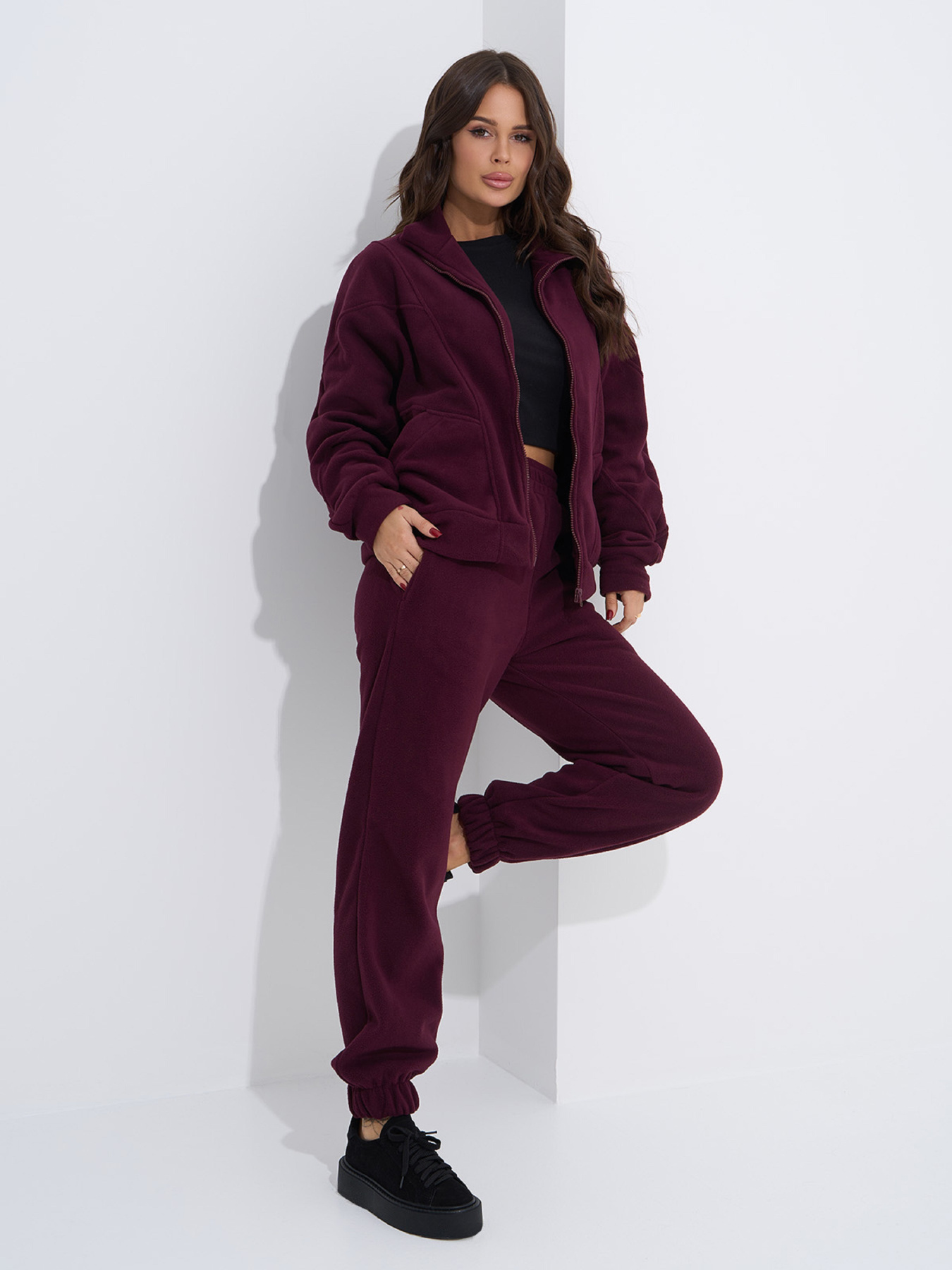 Костюм ISSA Plus модель 14866_темно_бордовый Фото