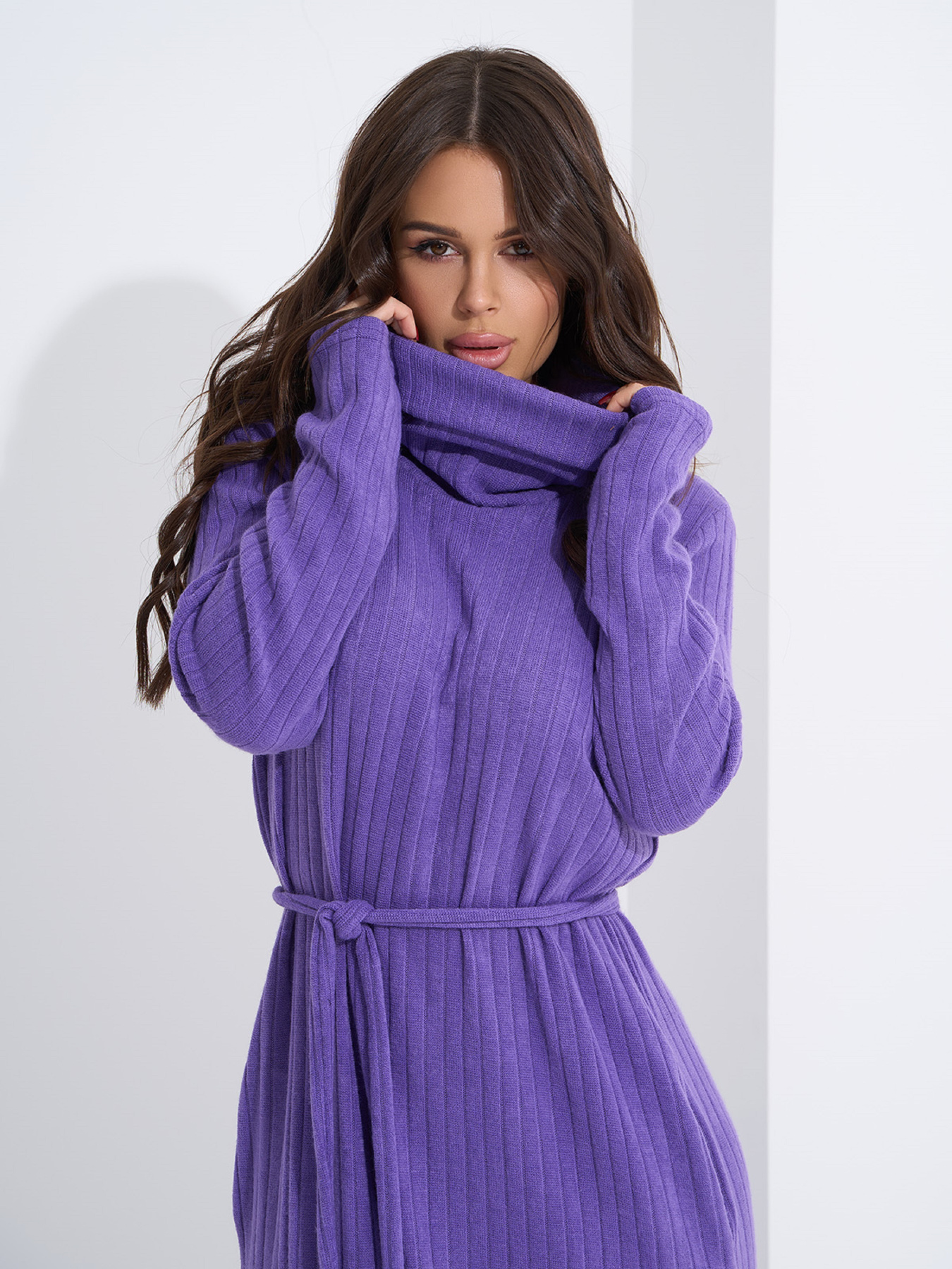 Сукня міді ISSA Plus модель 14938_сиреневый Фото