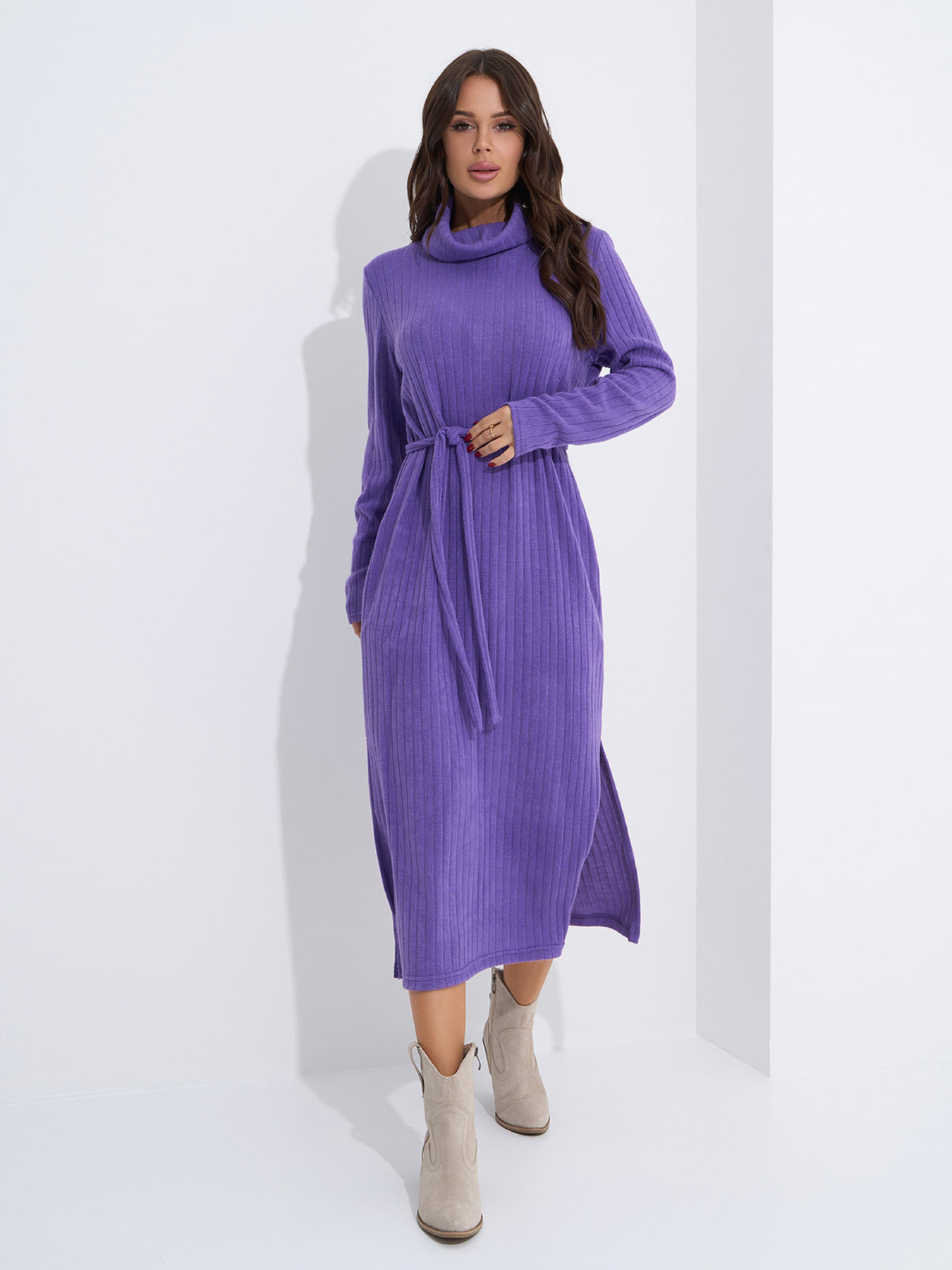 Сукня міді ISSA Plus модель 14938_сиреневый Фото