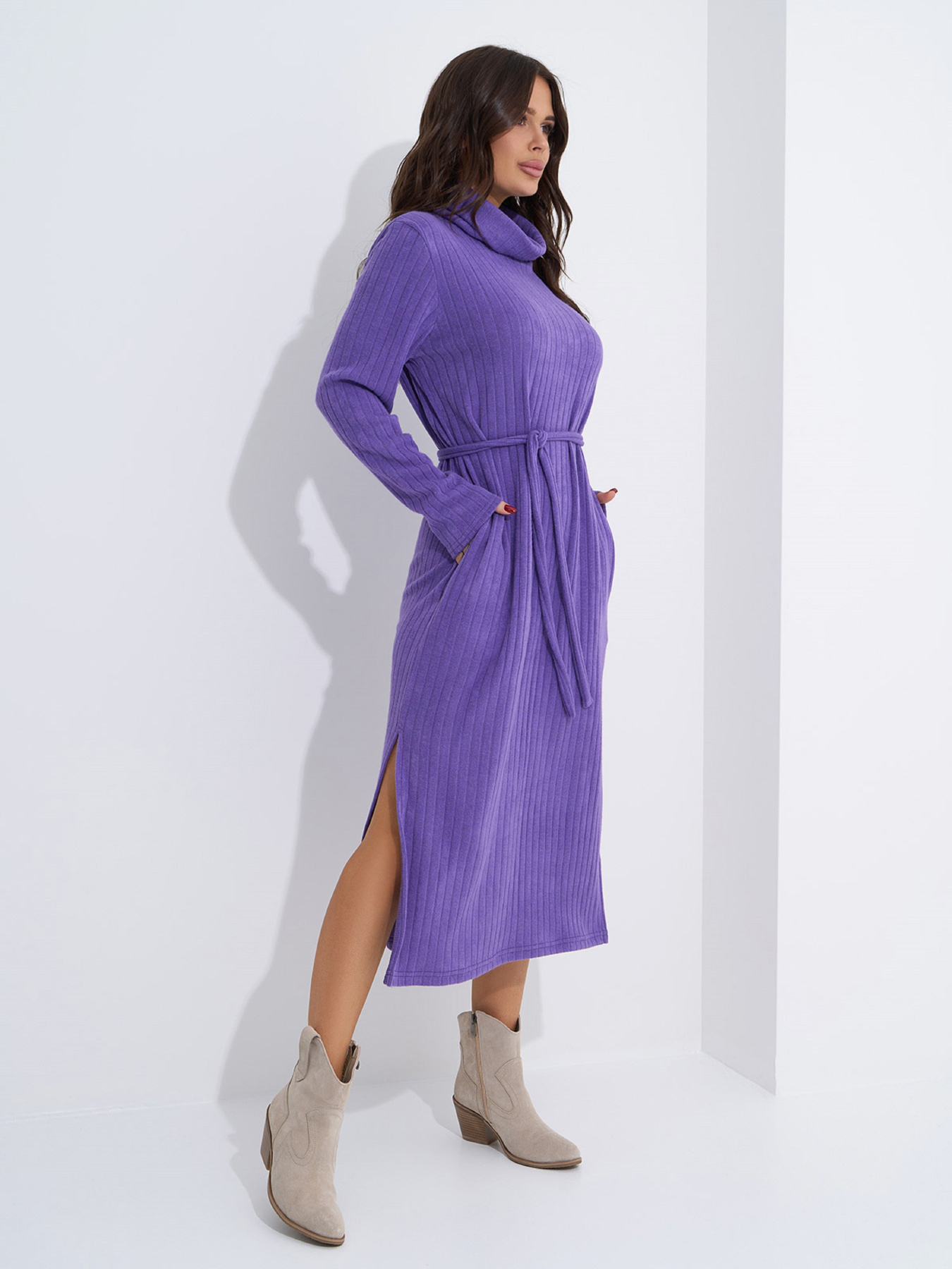 Сукня міді ISSA Plus модель 14938_сиреневый Фото