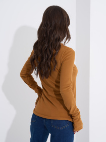 Лонгслив ISSA Plus модель 14941_горчичный Фото