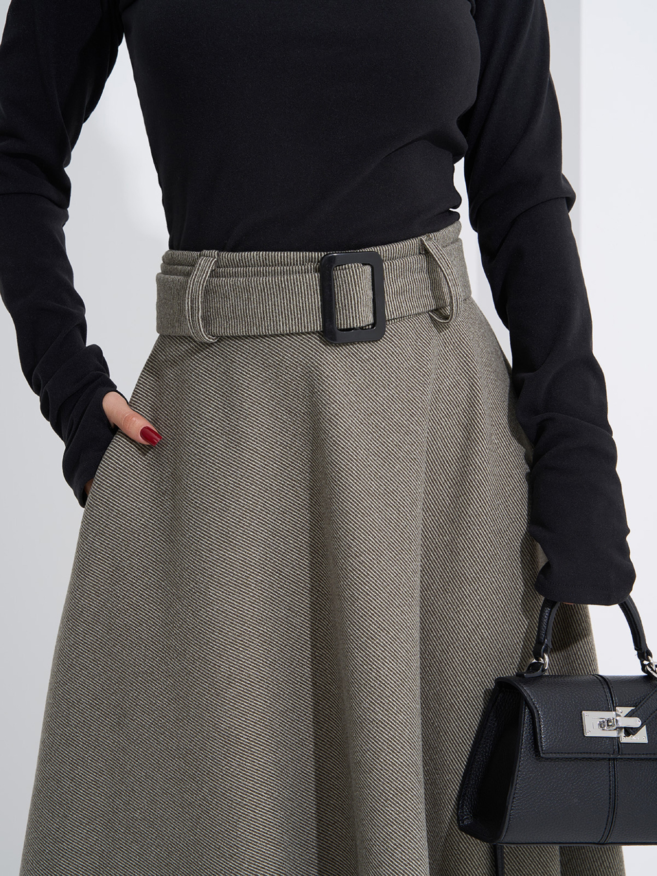 Спідниця максі ISSA Plus модель 14942_оливковый Фото