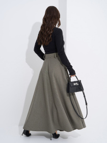 Спідниця максі ISSA Plus модель 14942_оливковый Фото