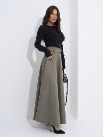 Спідниця максі ISSA Plus модель 14942_оливковый Фото