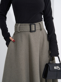 Спідниця максі ISSA Plus модель 14942_оливковый Фото