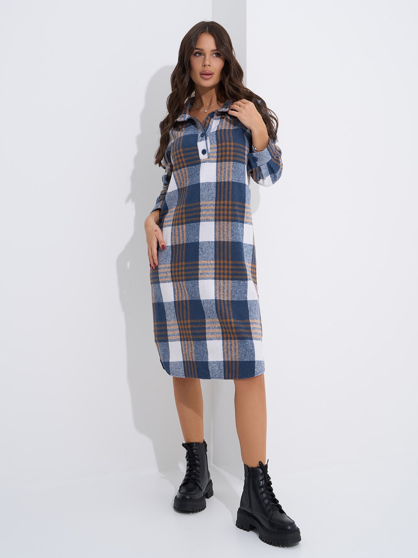 Сукня міді ISSA Plus модель 14946_синий Фото