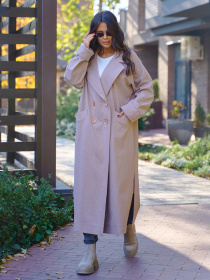 Пальто ISSA Plus модель 14947_бежевый Фото