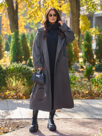 Пальто ISSA Plus модель 14947_серый Фото