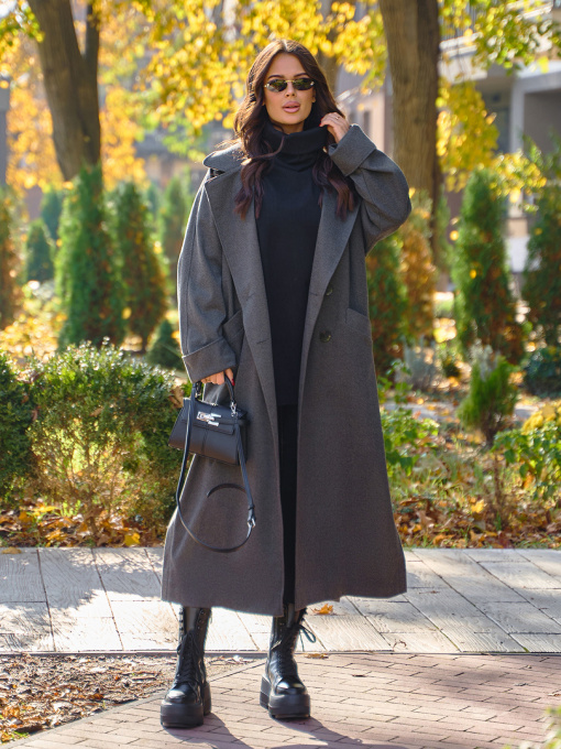 Пальто ISSA Plus модель 14947_серый Фото