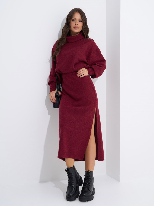 Повседневный костюм ISSA Plus модель 14952_бордовый Фото