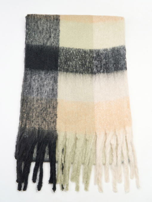 Шарф ISSA Plus Модель SH-61_черный_бежевый Фото