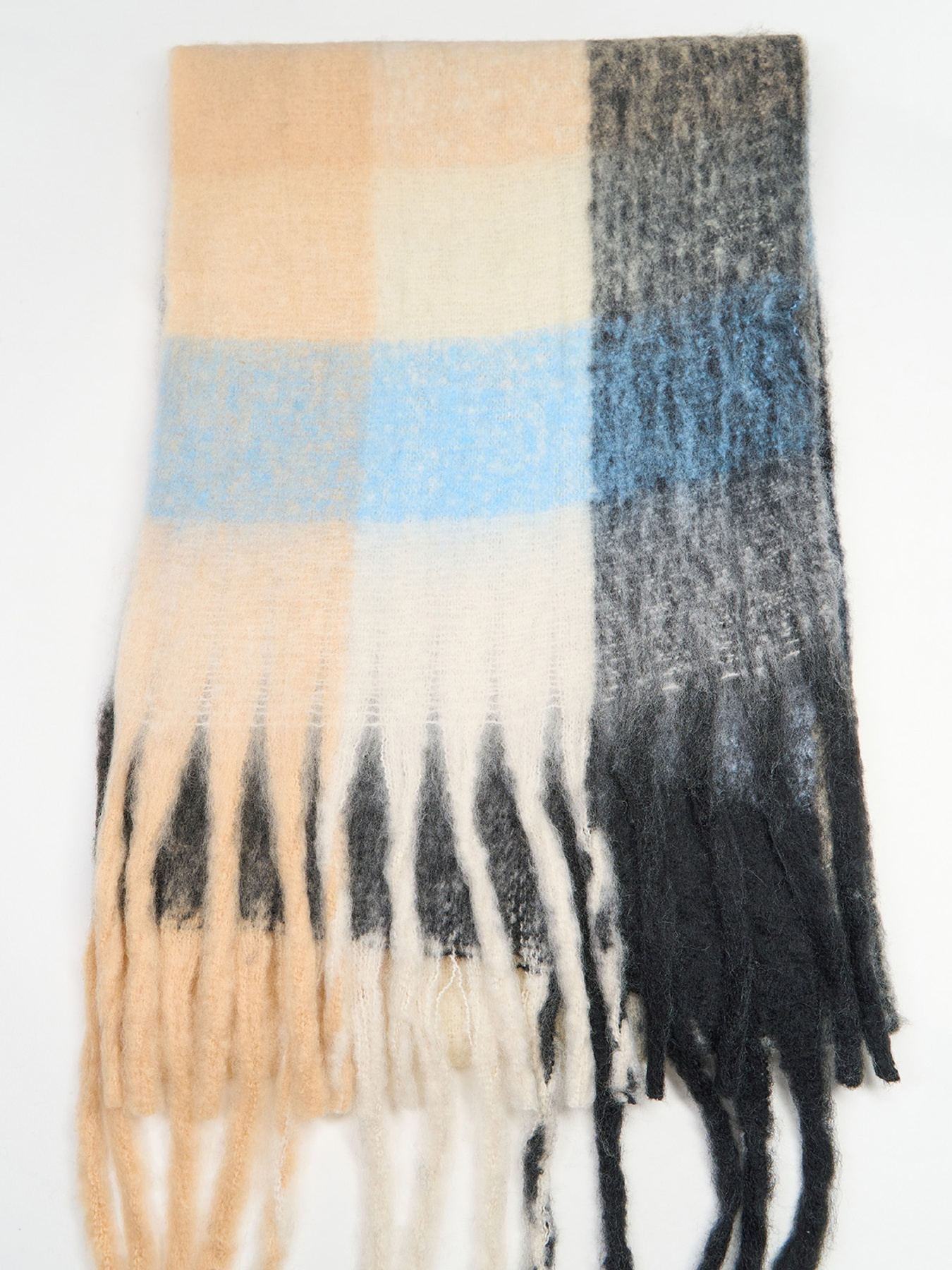 Шарф ISSA Plus модель SH-61_черный_голубой Фото