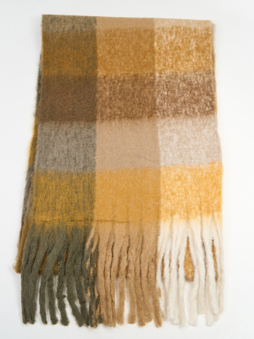 Шарф ISSA Plus модель SH-61_темно_серый_бежевый Фото