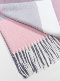 Шарф ISSA Plus Модель SH-64_серый_розовый Фото