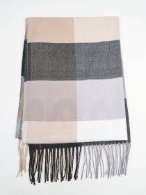 Шарф ISSA Plus модель SH-65_серый_бежевый Фото