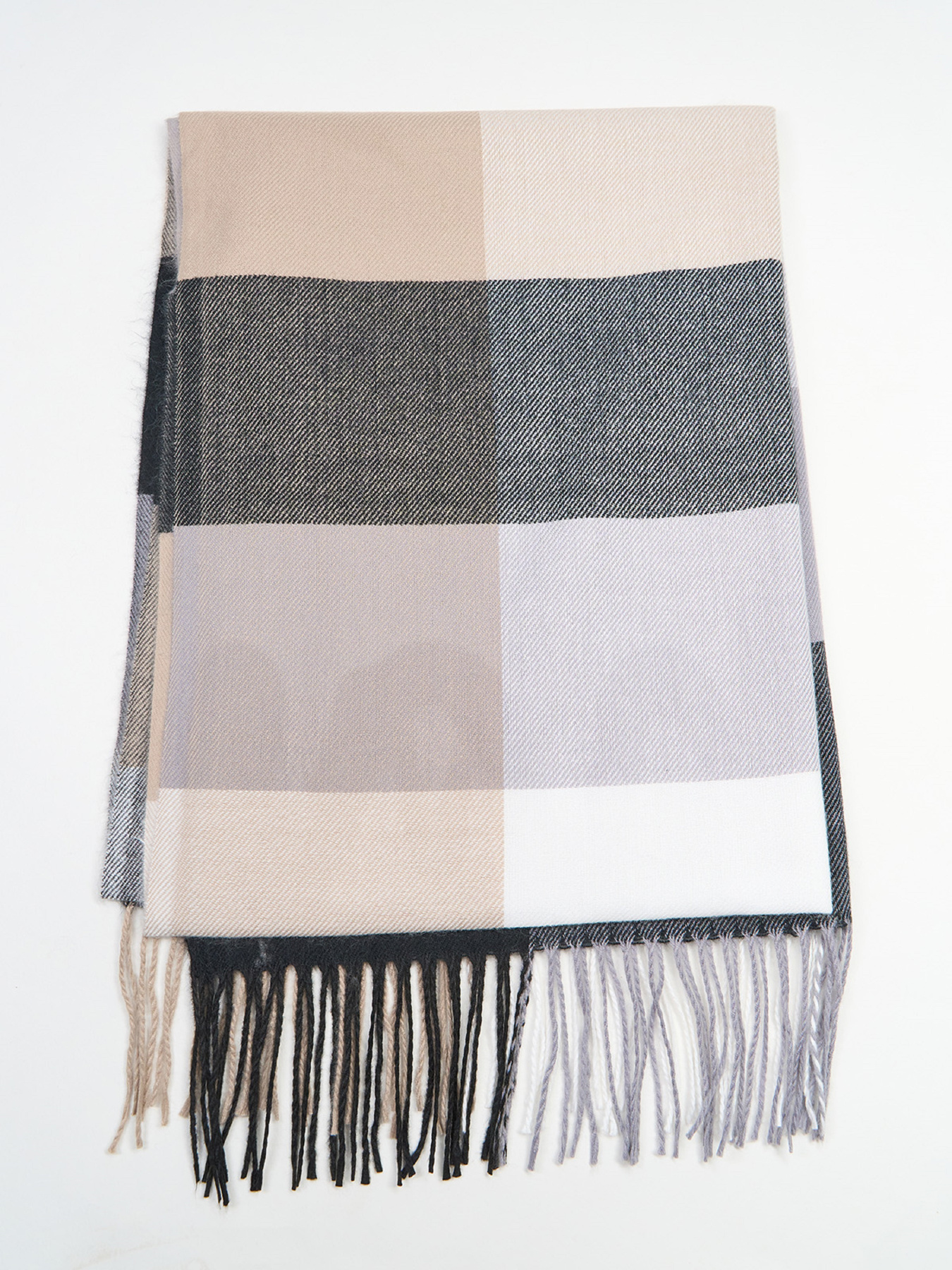 Шарф ISSA Plus модель SH-65_серый_бежевый Фото